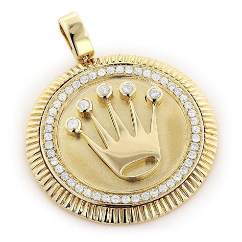 gold rolex crown pendant|Rolex Crown Pendant .